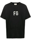 Fear Of God Oversized Logo Print T-shirt In Black