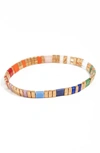 Shashi Tilu Bracelet In Gold/ Blue/ Orange