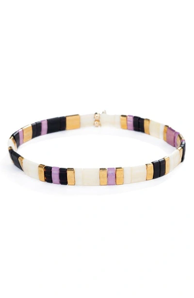 Shashi Tilu Bracelet In White/ Gold/ Black