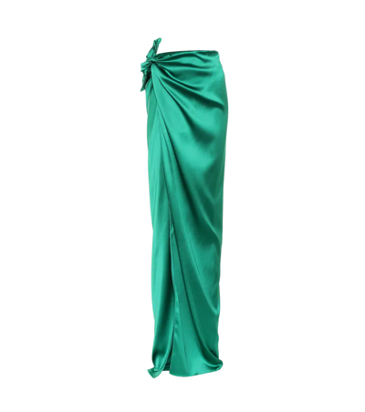 Balenciaga Stretch Satin Wrap Skirt In Green