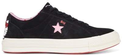 Pre-owned Converse  One Star Ox Hello Kitty Black In Black/prism Pink-egret