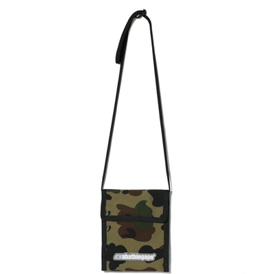 Pre-owned Bape  1st Camo Mini Pass Case Green