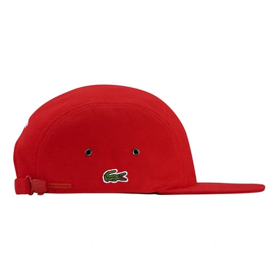 Pre-owned Supreme  Lacoste Pique Knit Camp Cap Red