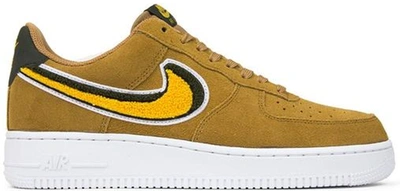 Pre-owned Nike  Air Force 1 Low 3d Chenille Swoosh Muted Bronze In Muted Bronze/sequoia-white-yellow Ochre