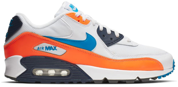 air max 90 white photo blue total orange