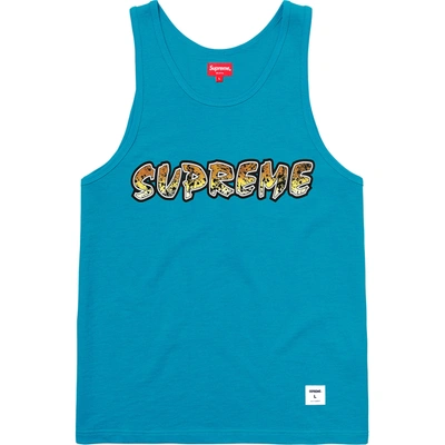 Pre-owned Supreme  Splatter Tank Top Teal