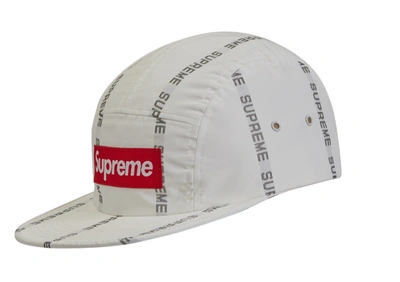 Pre-owned Supreme  Reflective Text Camp Cap White