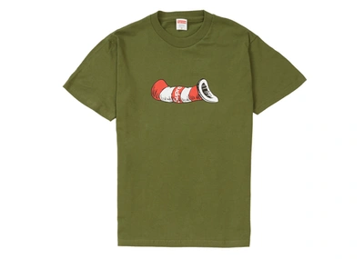 Pre-owned Supreme  Cat In The Hat Tee Olive