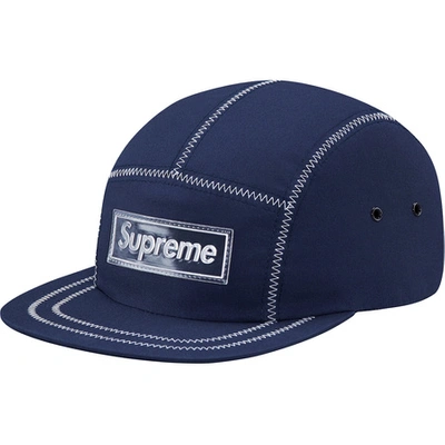 Pre-owned Supreme  Contrast Stitch Camp Cap Navy