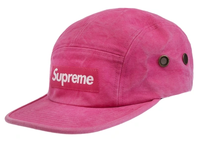 Pre-owned Supreme Washed Canvas Camp Cap (fw19) Pink