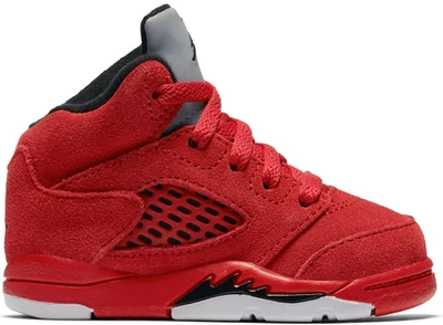 Pre-owned Jordan 5 Retro Red Suede (td) In University Red/black