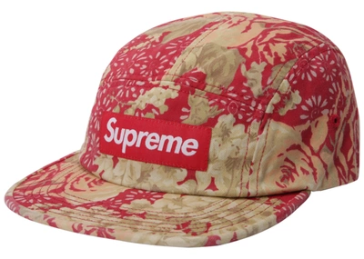 Pre-owned Supreme Washed Chino Twill Camp Cap (ss18) Floral | ModeSens