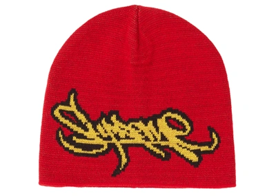 Pre-owned Supreme  Tag Logo Beanie Red