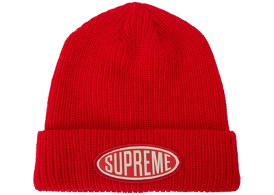 Pre-owned Supreme  Oval Patch Beanie Red