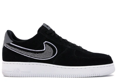 Pre-owned Nike  Air Force 1 Low 3d Chenille Swoosh Black Cool Grey In Black/white-cool Grey-white