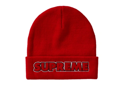 Pre-owned Supreme Outline Beanie (fw19) Red