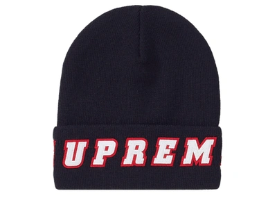 Pre-owned Supreme  Felt Logo Beanie Black