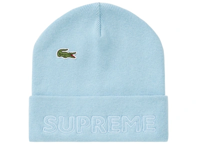 Pre-owned Supreme  Lacoste Beanie Light Blue