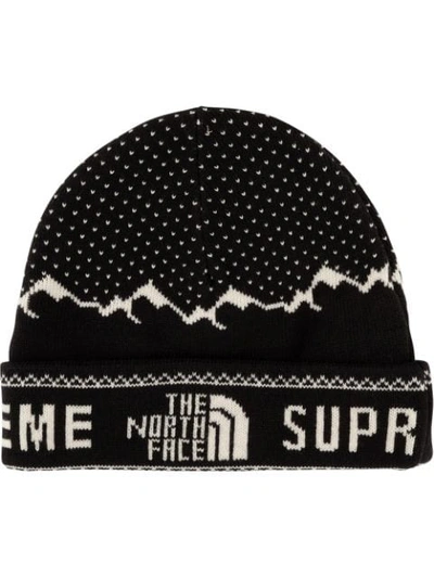Supreme X The North Face Fold Beanie In Black