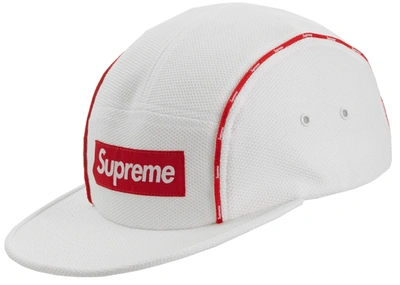 Pre-owned Supreme  Pique Piping Camp Cap White