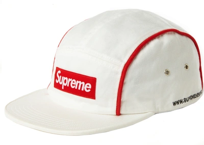 Pre-owned Supreme  Piping Camp Cap White