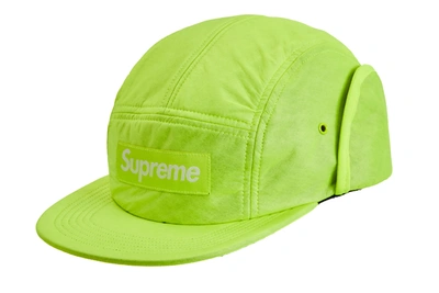 Pre-owned Supreme  Primaloft Earflap Camp Cap Fluorescent Yellow