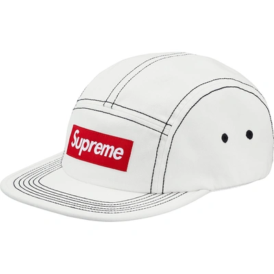 Pre-owned Supreme Contrast Stitch Camp Cap (ss18) White