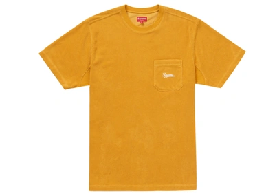 Pre-owned Supreme  Terry Pocket Tee Gold