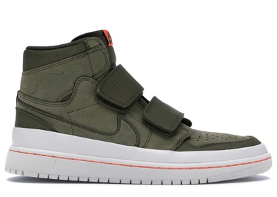 Pre-owned Jordan  1 Retro High Double Strap Olive Canvas In Olive Canvas/light Bone-cone