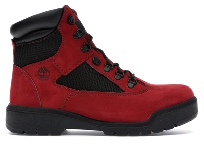 Pre-owned Timberland 6" Field Boot Red Black In Red/black