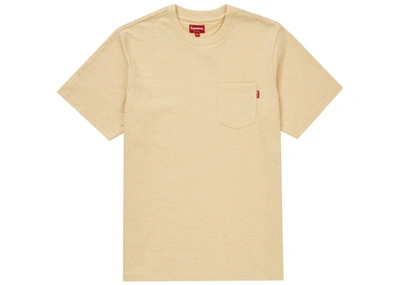 Pre-owned Supreme S/s Pocket Tee Heather Pale Yellow