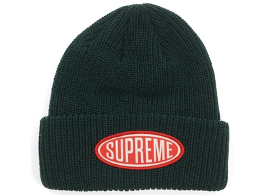 Pre-owned Supreme  Oval Patch Beanie Green