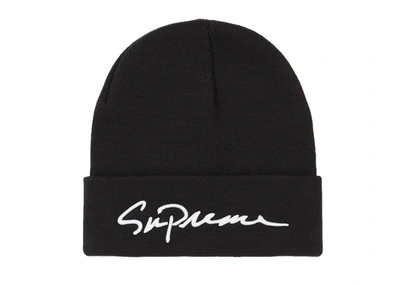 Pre-owned Supreme  Classic Script Beanie Black