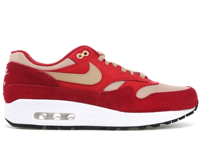 Pre-owned Nike Air Max 1 Curry Pack (red) In Tough Red/mushroom-rush Red-pale Vanilla