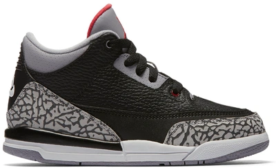 Pre-owned Jordan 3 Retro Black Cement (2018) (ps) In Black/fire Red-cement Grey-white