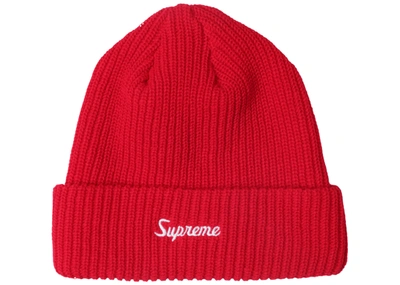 Pre-owned Supreme Loose Gauge Beanie (fw18) Red