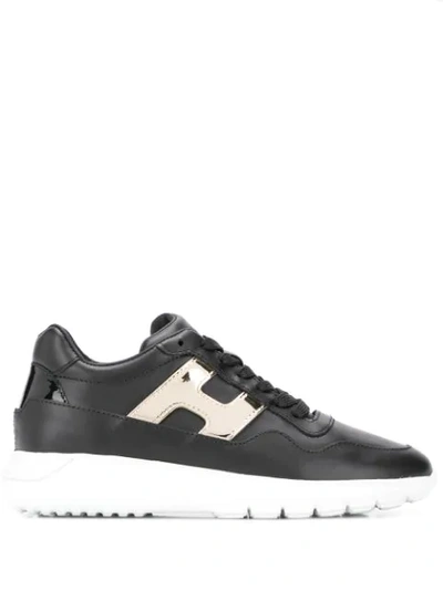 Hogan Black Interactive Leather Trainer