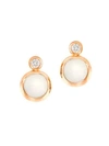 Tamara Comolli Classic Bouton 18k Rose Gold, Moonstone & Diamond Stud Earrings