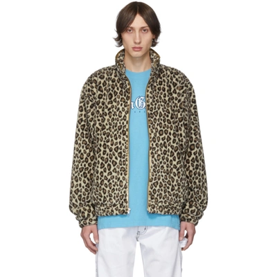 Noon Goons Leogold Leopard-print Fleece Jacket In Brown