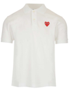 Comme Des Garçons Play Comme Des Garcons Play White Heart Patch Polo