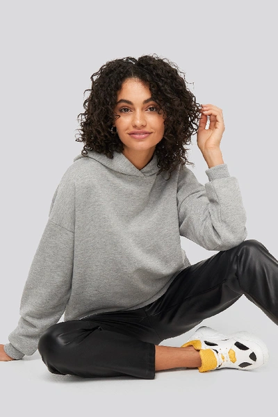 Na-kd Basic Wide Hoodie - Grey In Grey Mel