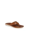 Olukai Men's Nalukai Leather Flip-flop Sandal In Fox/ Fox Leather