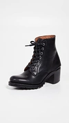 Frye Sabrina 6g Lace Up Boots In Black