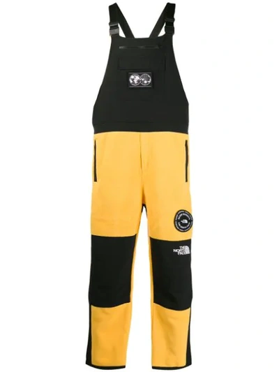 The North Face Two-tone Logo Patch Jumpsuit In Yellow,black