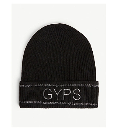 Maje Gyps Wool-blend Beanie Hat In Black