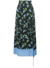 Altuzarra Floral Print Tie Detail Silk Skirt In Black