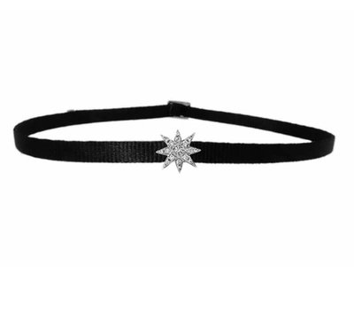 Shay Single Starburst Women Black And Gold Choker Necklace In Not Applicable