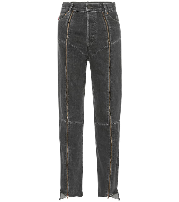 Vetements Levi's Reworked Zip Cotton Denim Jeans, Black In Washed-black ...
