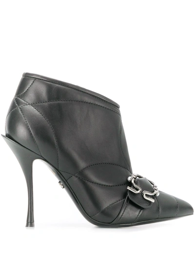 Dolce & Gabbana Black Quilted Leather Ankle Boots