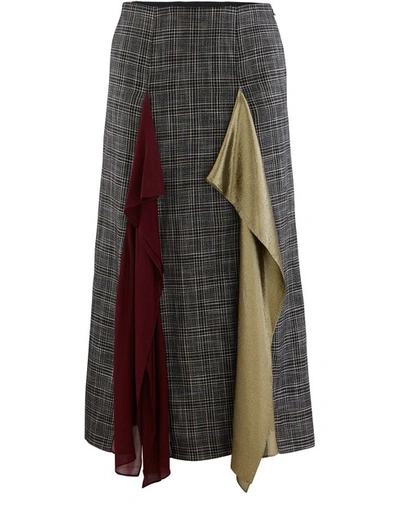 Roland Mouret Julius Skirt In C0268 Blk Multi/garnet/gold